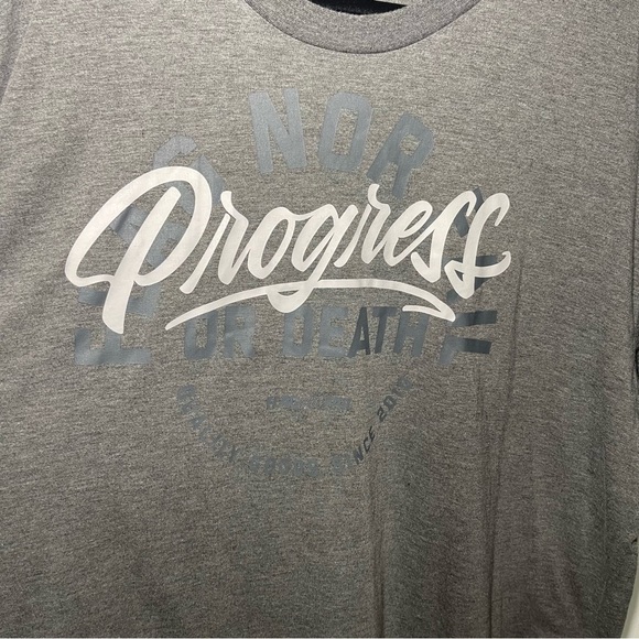 Flag Nor Fail men’s Gray “Progress or Death” Graphic performance T-Shirt Size 3X - Picture 3 of 8
